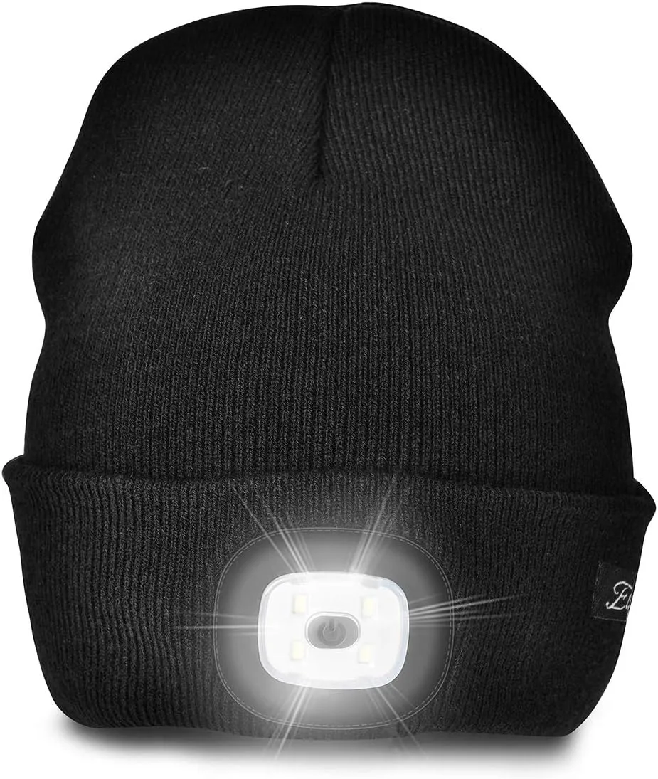 Unisex Beanie with Light, USB Rechargeable Caps