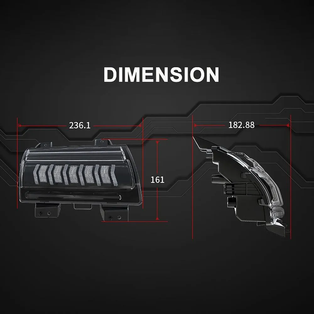 Upgraded Fender Flares Lights, LED Sequential Flashing Turn Signal with DRL for Jeep Wrangler JL Gladiator JT