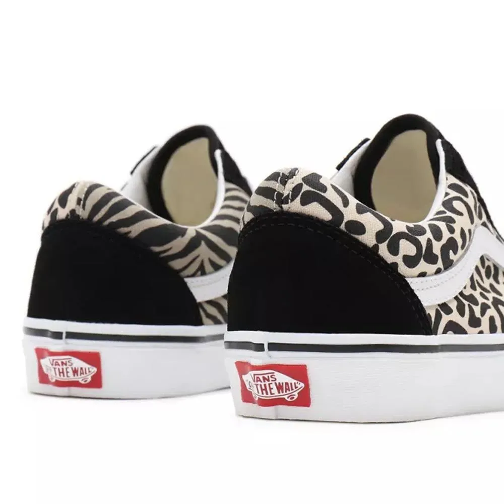 Vans Unisex Old Skool Safari Multi Shoes - Black / White / Cheetah