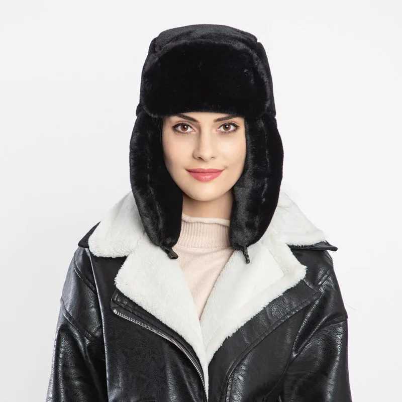 Women Men Winter Thick Warm Fluffy Ear Flaps Cap