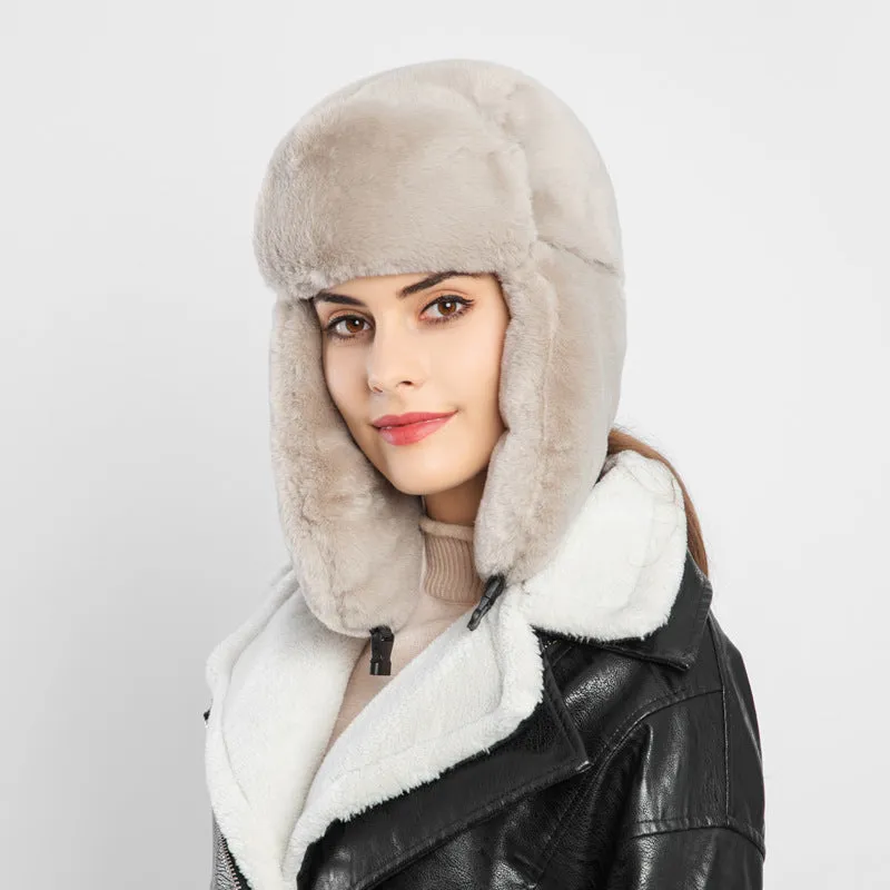 Women Men Winter Thick Warm Fluffy Ear Flaps Cap