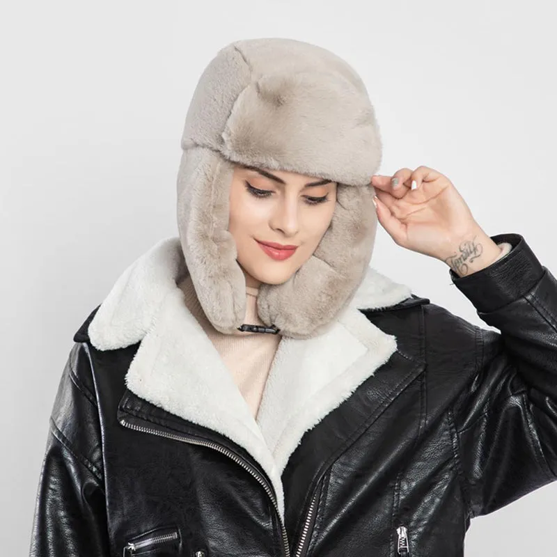 Women Men Winter Thick Warm Fluffy Ear Flaps Cap