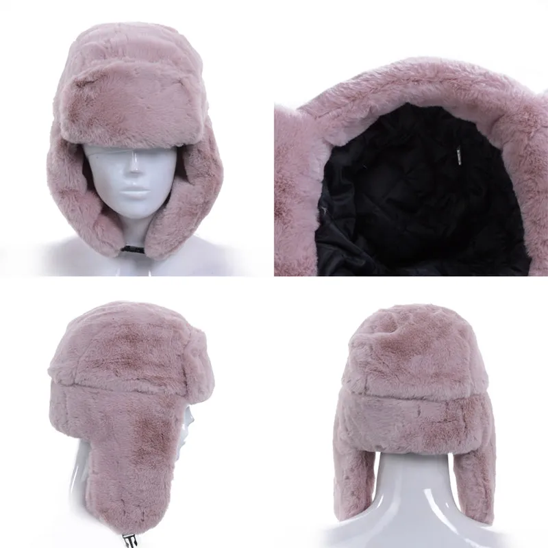 Women Men Winter Thick Warm Fluffy Ear Flaps Cap