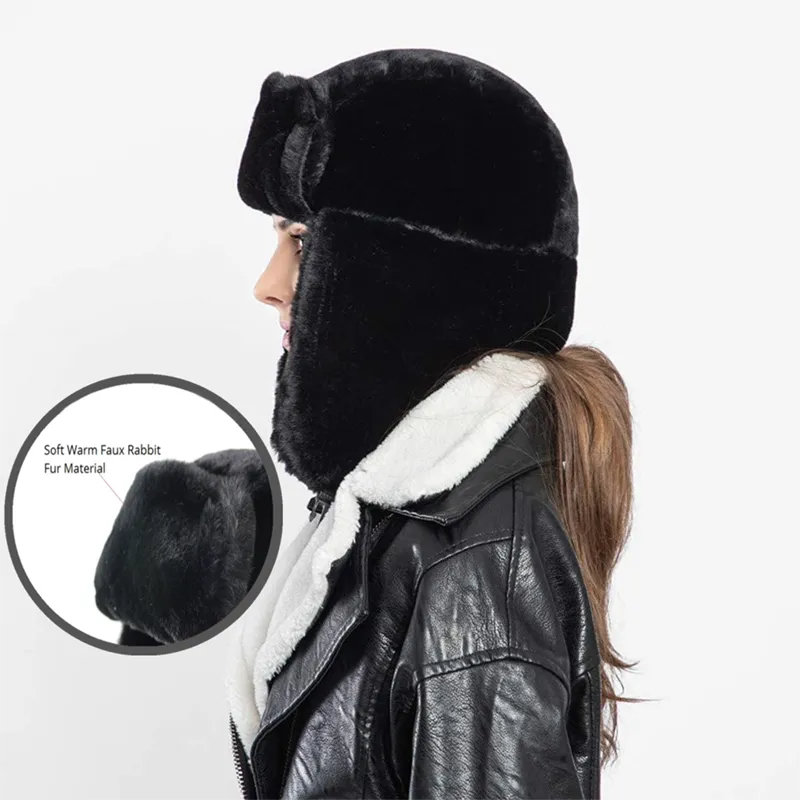 Women Men Winter Thick Warm Fluffy Ear Flaps Cap