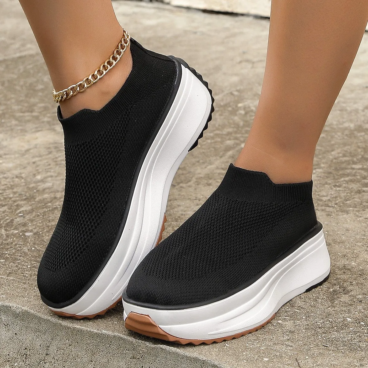 Women's Thick-soled Ankle Boots, Casual Round Toe breathable Sports Shoes