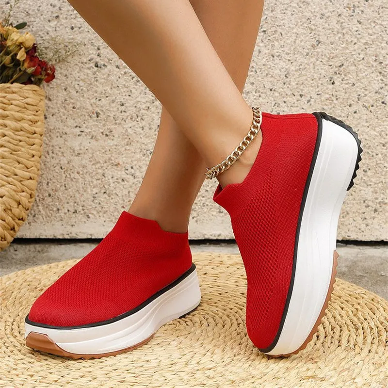 Women's Thick-soled Ankle Boots, Casual Round Toe breathable Sports Shoes