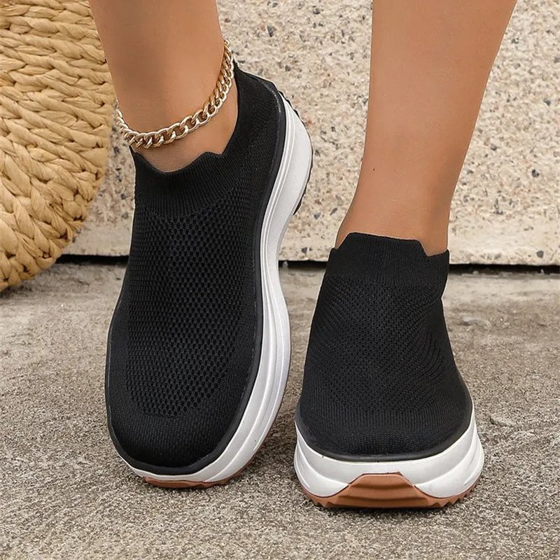 Women's Thick-soled Ankle Boots, Casual Round Toe breathable Sports Shoes