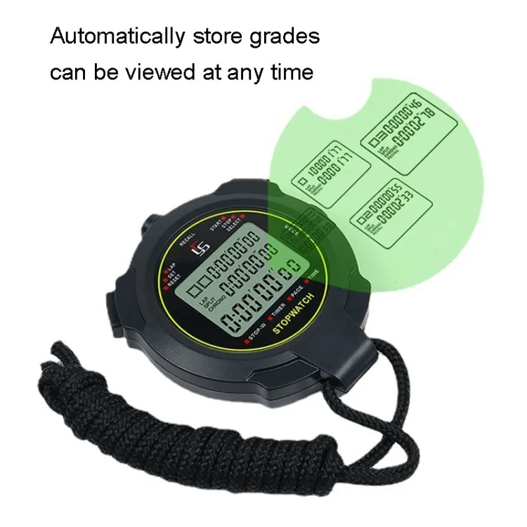 YS Stopwatch Timer Training Fitness Competition Stopwatch, Style: YS-760 60 Memories(Black)