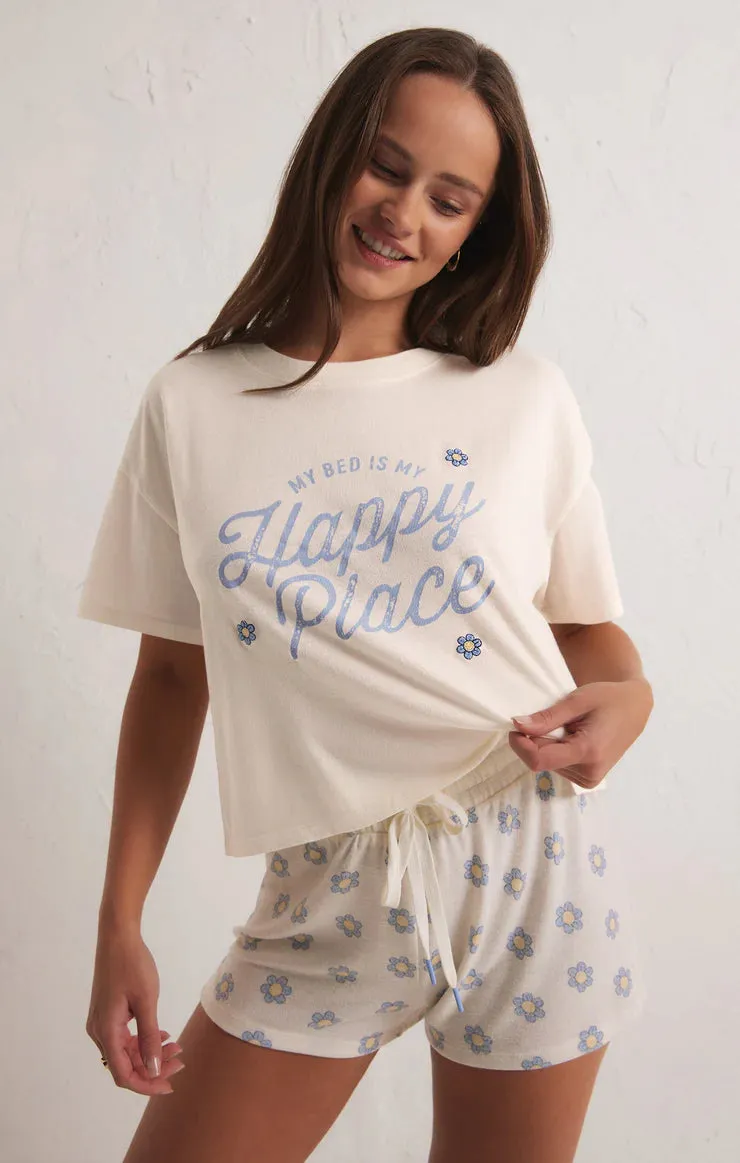 ZSU Happy Place Tee in Bone