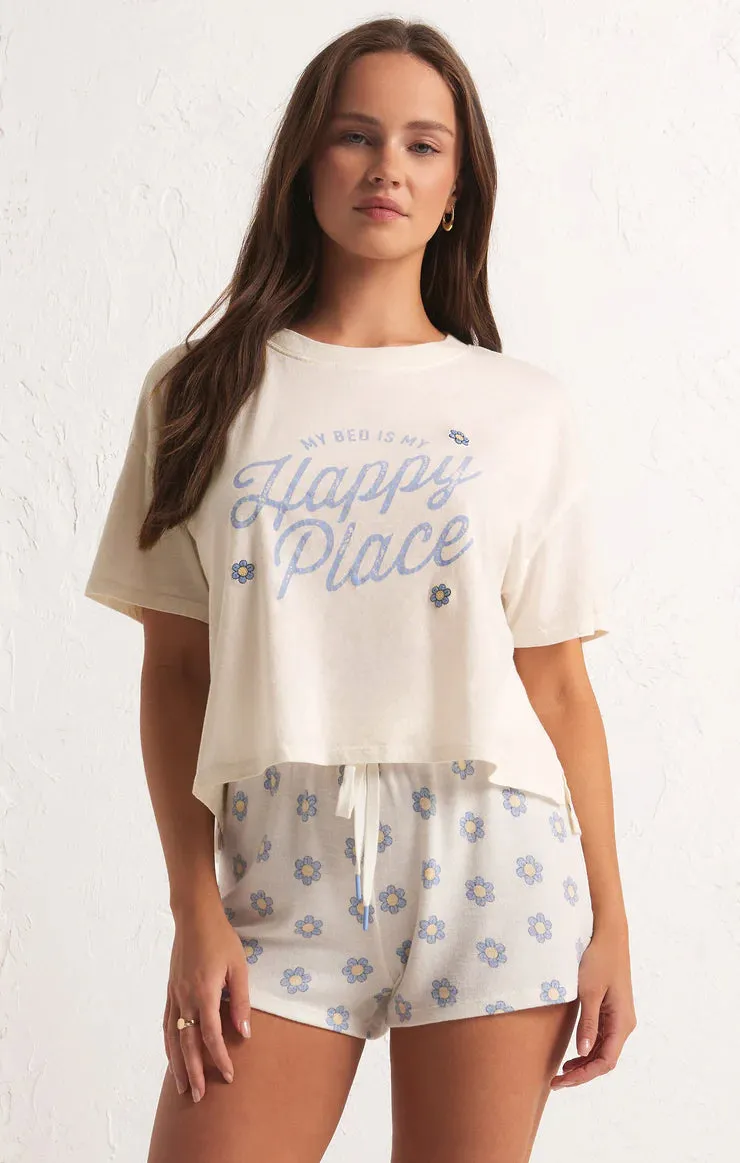 ZSU Happy Place Tee in Bone